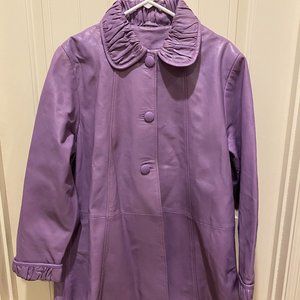 100% Leather Jacket - Vintage Purple